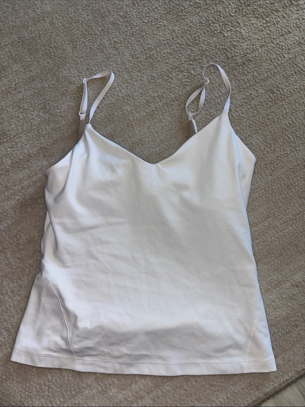 lululemon athletica White V-Neck Adjustable Strap Tank